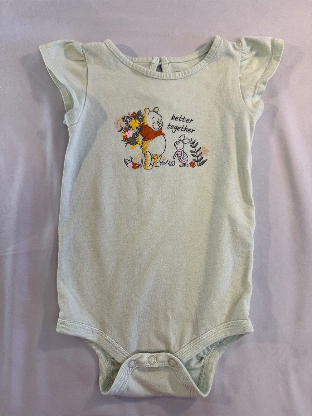 Joe Fresh Light Green Winnie the Pooh 'Better Together' One-Piece
